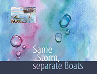 Promotional poster for Same Storm, Separate Boats art exhibit
